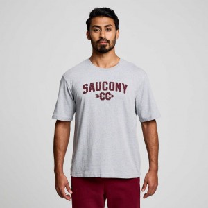 Maglietta Saucony Recovery Corta Sleeve Uomo Grigie Chiaro | ROMA-RYKT