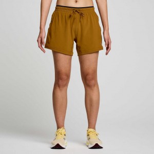 Pantaloncini Saucony Outpace 5" Donna Marroni | ROMA-ZNUJ