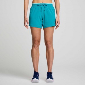 Pantaloncini Saucony Outpace 5" Donna Verde Acqua | ITALIA-MLSY