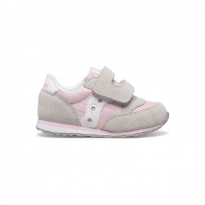 Sneakers Saucony Baby Jazz Hook & Loop Bambini Piccoli Grigie Rosa | ITALIA-RAJE