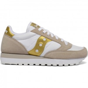 Sneakers Saucony Jazz Original Donna Bianche Beige Oro | ITALIA-HPBR