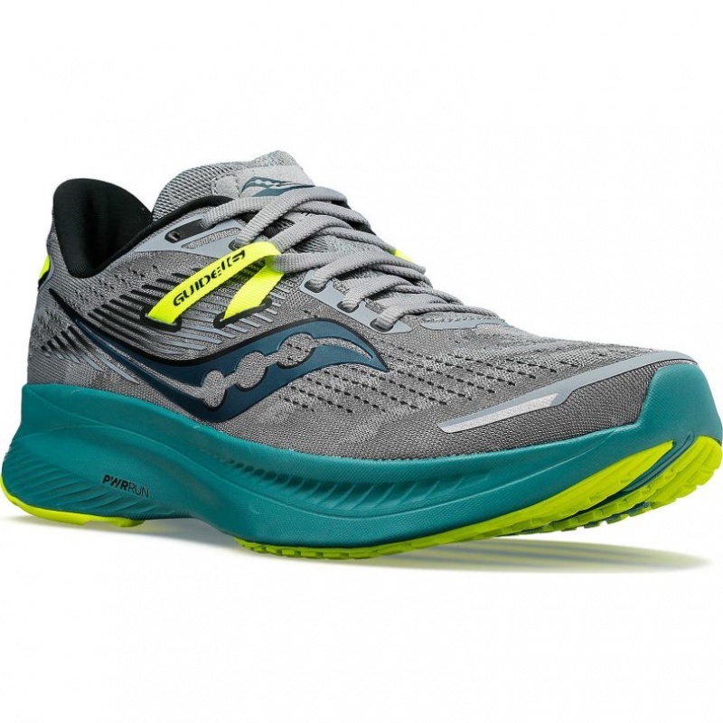 Scarpe Running Saucony Guide 16 Uomo Grigie Verde Acqua | ROMA-LBQY