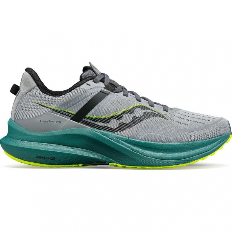 Scarpe Running Saucony Tempus Wide Uomo Grigie Verde Acqua | ROMA-SMQN