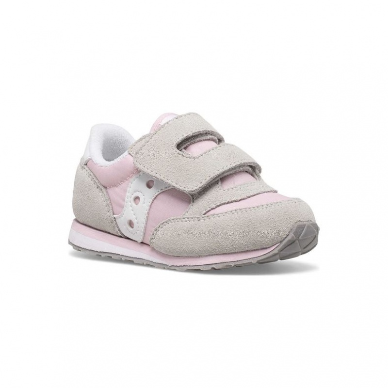 Sneakers Saucony Baby Jazz Hook & Loop Bambini Piccoli Grigie Rosa | ITALIA-RAJE