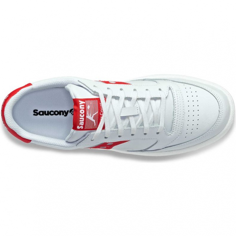 Sneakers Saucony Jazz Court PU Donna Bianche Rosse | ROMA-NBDS