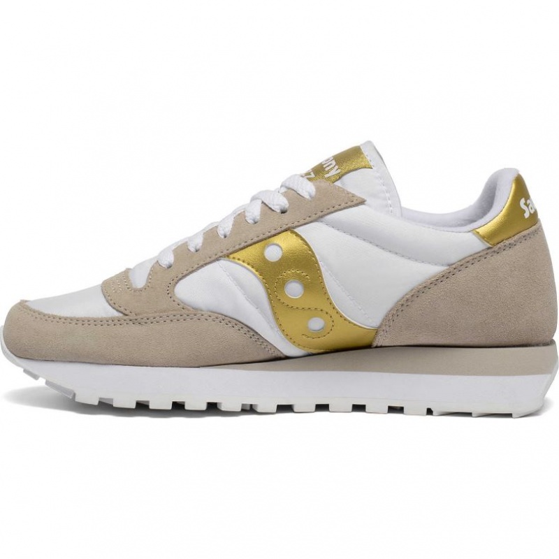 Sneakers Saucony Jazz Original Donna Bianche Beige Oro | ITALIA-HPBR