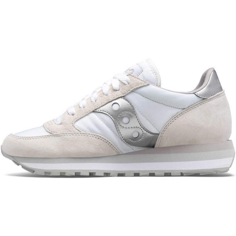 Sneakers Saucony Jazz Triple Donna Bianche Argento | ROMA-ZXKM