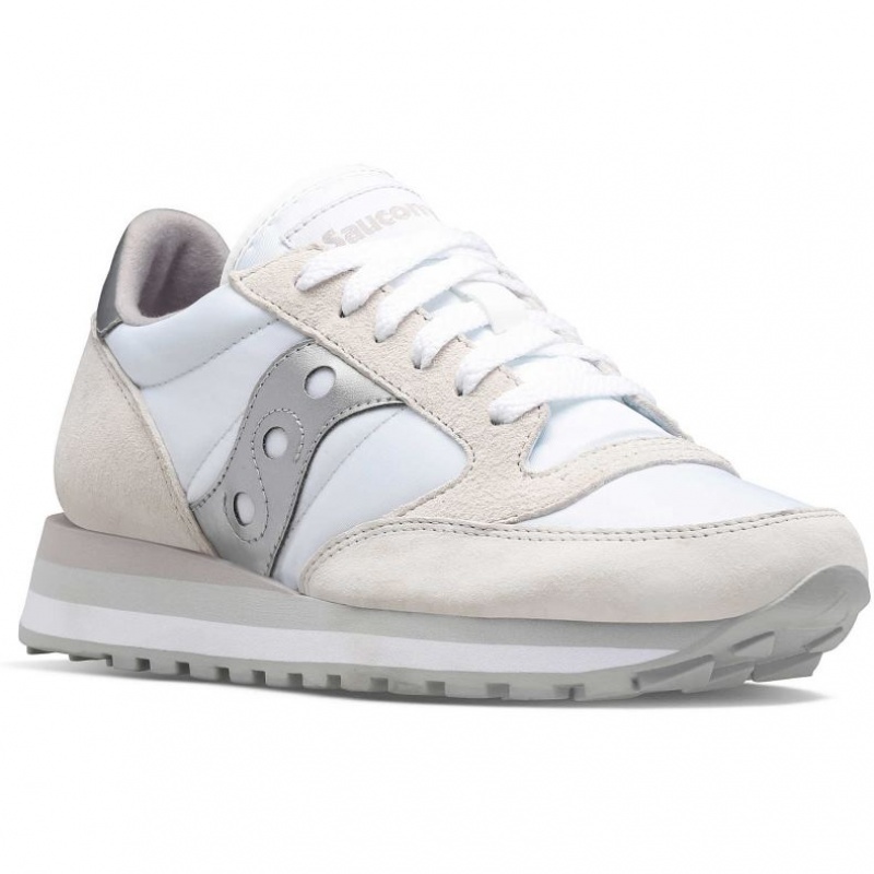 Sneakers Saucony Jazz Triple Donna Bianche Argento | ROMA-ZXKM