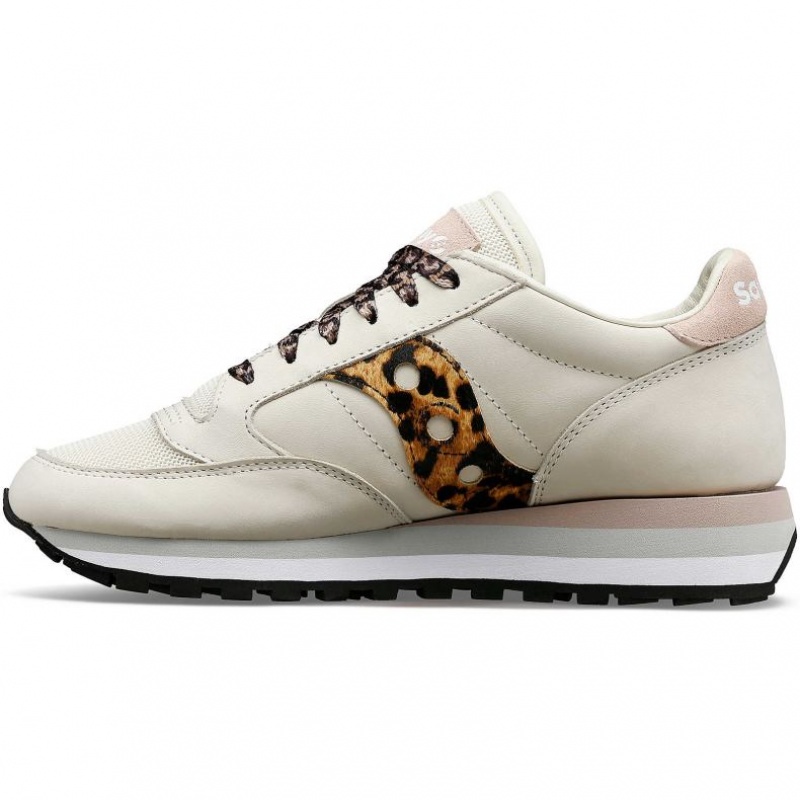 Sneakers Saucony Jazz Triple Donna Bianche Leopardate | ROMA-JDOQ