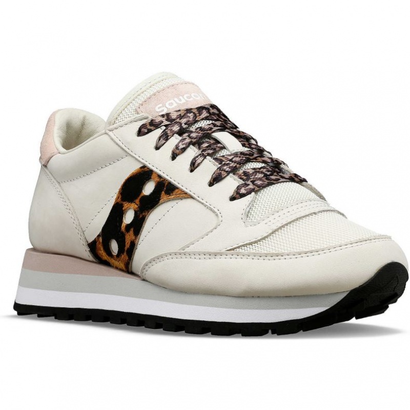 Sneakers Saucony Jazz Triple Donna Bianche Leopardate | ROMA-JDOQ