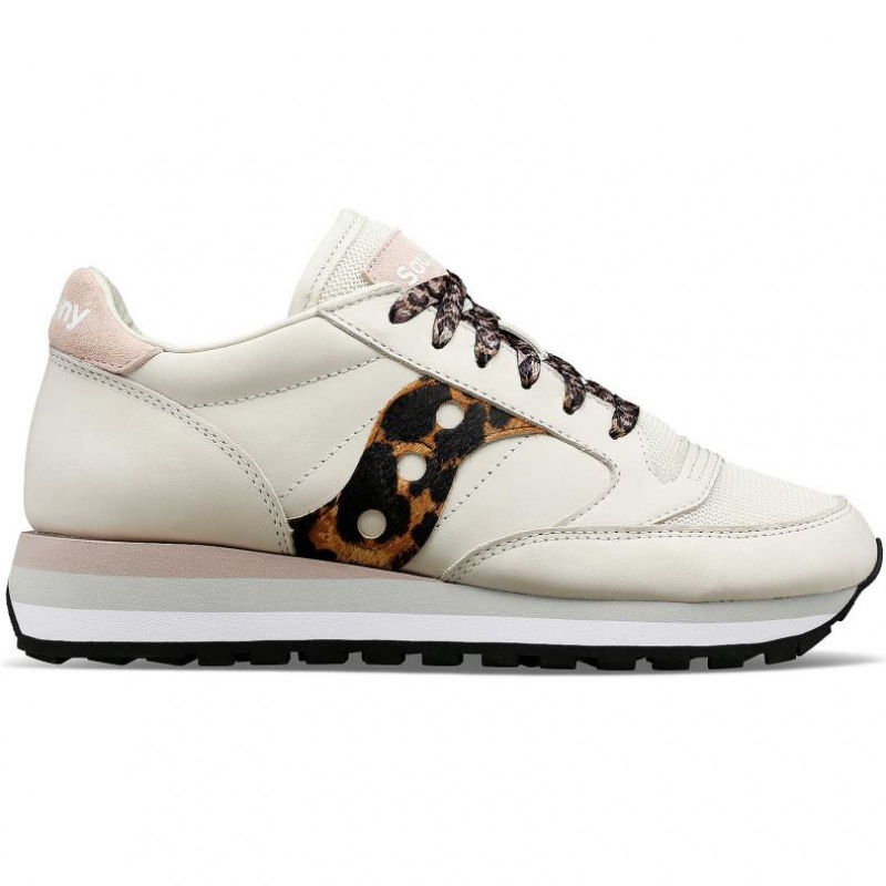 Sneakers Saucony Jazz Triple Donna Bianche Leopardate | ROMA-JDOQ