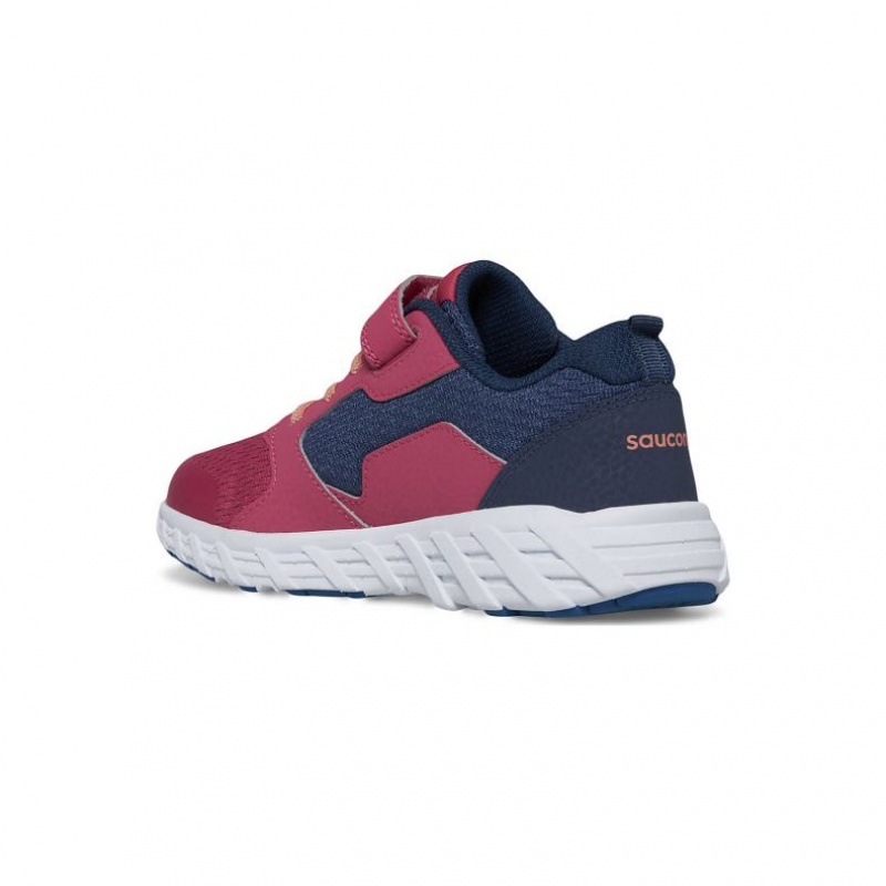 Sneakers Saucony Wind 2.0 A/C Bambini Grandi Blu Marino Rosse | ROMA-SVYA