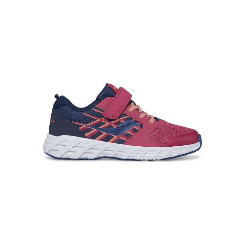 Sneakers Saucony Wind 2.0 A/C Bambini Grandi Blu Marino Rosse | ROMA-SVYA